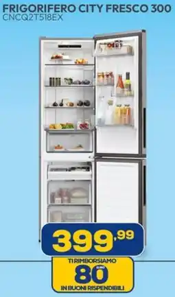 Euronics CANDY FRIGORIFERO CITY FRESCO 300 CNCQ2T518EX offerta