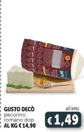 Deco Supermercati Pecorino romano dop offerta