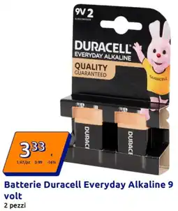 Action Batterie Duracell Everyday Alkaline 9 volt offerta
