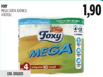 Carico Cash & Carry Foxy mega carta igienica 4 rotoli offerta