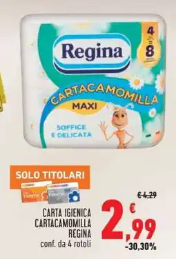 Conad Carta Igienica Cartacamomilla Regina offerta