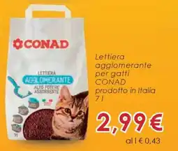 Conad Lettiera agglomerante per gatti CONAD offerta
