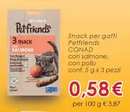 Conad Snack per gatti Petfriends offerta