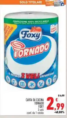 Conad CARTA DA CUCINA TORNADO FOXY offerta