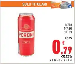 Conad BIRRA PERONI 500 ml offerta