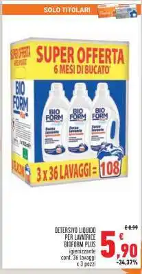 Conad DETERSIVO LIQUIDO PER LAVATRICE BIOFORM PLUS offerta