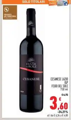 Conad CESANESE LAZIO IGP FEUDI DEL SOLE 750 ml offerta