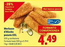 Lidl Merluzzo d’Alaska panato XXL offerta