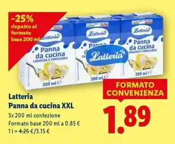 Lidl Latteria Panna da cucina XXL offerta