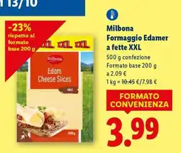 Lidl Milbona Formaggio Edamer a fette XXL offerta