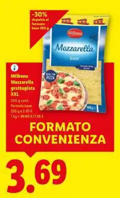 Lidl Milbona Mozzarella grattugiata XXL offerta