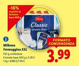 Lidl Milbona Formaggino XXL offerta