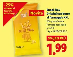Lidl Snack Day Grissini con burro al formaggio XXL offerta