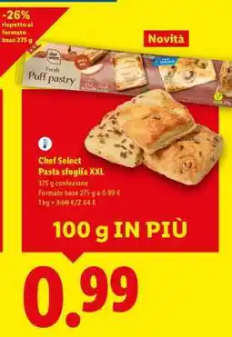 Lidl Chef Select Pasta sfoglia XXL offerta