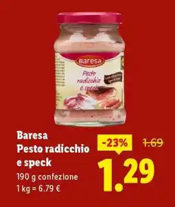 Lidl Baresa Pesto radicchio e speck offerta