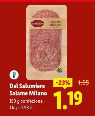 Lidl Dal Salumiere Salame Milano offerta