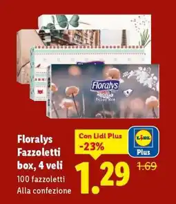 Lidl Floralys Fazzoletti box 4 veli offerta
