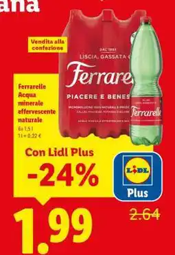 Lidl Ferrarelle Acqua minerale effervescente naturale offerta