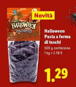 Lidl Halloween Pasta a forma di teschi offerta