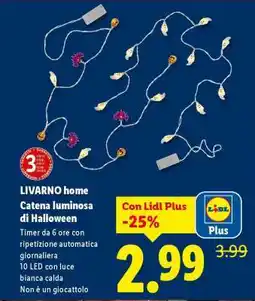 Lidl LIVARNO home Catena luminosa di Halloween offerta