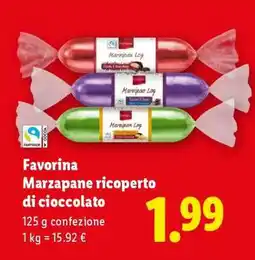 Lidl Favorina Marzapane ricoperto di cioccolato offerta
