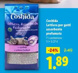 Lidl Coshida Lettiera per gatti assorbente profumata offerta