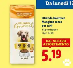 Lidl Orlando Gourmet Mangime secco per cani offerta