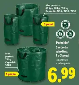 Lidl Parkside Sacco da giardino, 1 o 3 pezzi offerta
