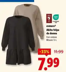 Lidl esmara Abito felpa da donna offerta