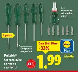 Lidl Parkside Set cacciavite a cricco o cacciaviti offerta