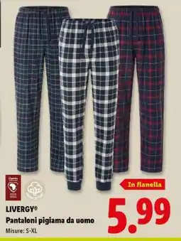 Lidl LIVERGY Pantaloni pigiama da uomo offerta