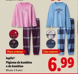 Lidl lupilu Pigiama da bambina o da bambino offerta