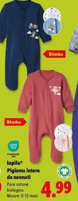 Lidl lupilu Pigiamino intero da neonati offerta