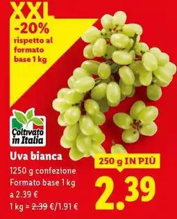 Lidl Uva Bianca offerta