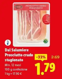 Lidl Dal Salumiere Prosciutto crudo stagionato offerta