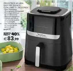 Esselunga FRIGGITRICE AD ARIA EASY FRY SILENCE COAL GREY 5 L MOULINEX offerta
