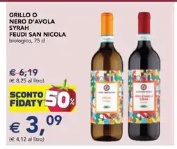 Esselunga GRILLO O NERO D'AVOLA SYRAH FEUDI SAN NICOLA offerta