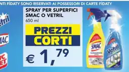 Esselunga SPRAY PER SUPERFICI SMAC O VETRIL offerta