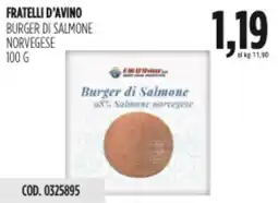 Carico Cash & Carry Fratelli d'avino burger di salmone norvegese offerta