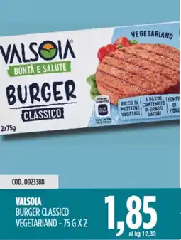 Carico Cash & Carry Valsoia burger classico vegetariano offerta