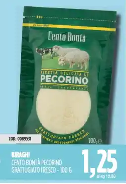 Carico Cash & Carry Biraghi cento bontà pecorino grattugiato fresco offerta