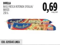 Carico Cash & Carry Divella base fresca rotonda sfoglia/ brisée offerta