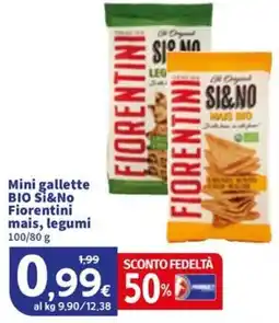 Sigma Mini gallette BIO SI&No Fiorentini mais, legumi offerta