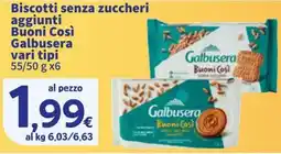 Sigma Biscotti senza zuccheri aggiunti Buoni Così Galbusera offerta