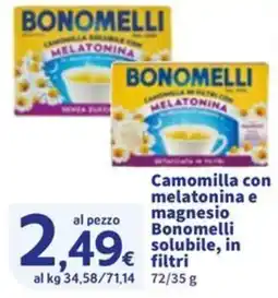 Sigma Camomilla con melatonina e magnesio Bonomelli solubile, in filtri offerta