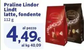 Sigma Praline Lindor Lindt latte, fondente offerta