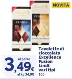 Sigma Tavolette di cioccolato Excellence Fusion Lindt offerta
