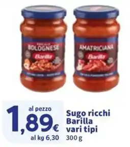 Sigma Sugo ricchi Barilla offerta