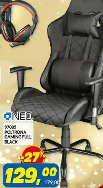 Risparmio Casa 97085 poltrona gaming full black offerta