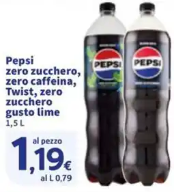 Sigma Pepsi zero zucchero, zero caffeina," Twist, zero zucchero gusto lime offerta